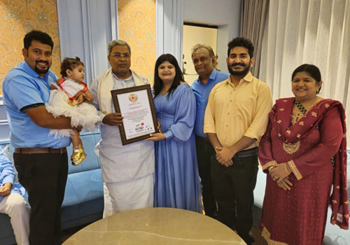 Honorable Chief Minister of Karnataka, India, Shri Siddaramaiah ji Noble World Record Holder