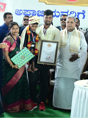 Honorable Chief Minister of Karnataka, India, Shri Siddaramaiah ji Noble World Record Holder